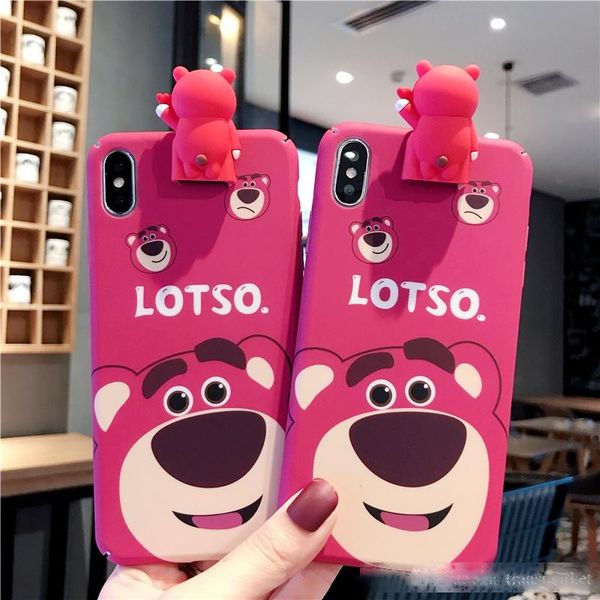 

lotso big bear pattern phone case for iphone x xs xr xs max for samsung s10 s10