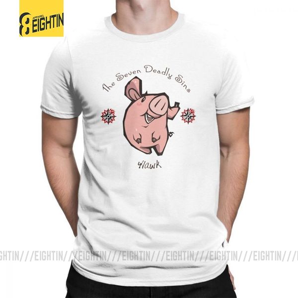

the seven deadly sins t shirts comic chibi hawk t-shirts purified cotton round collar short-sleeve simple over size tees men's