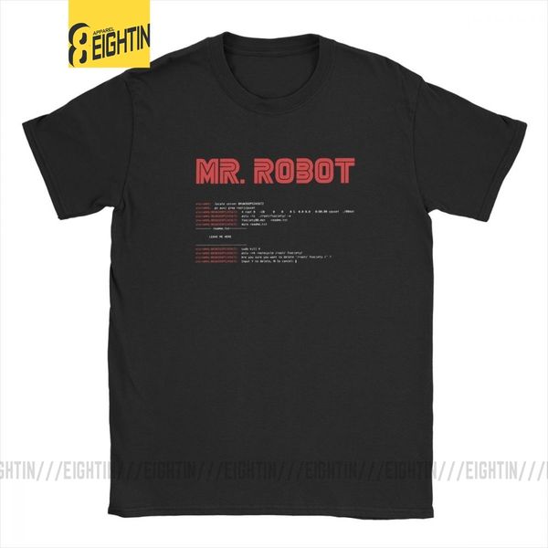 

г-н робот fsociety00.dat t-shirt men hacker fsociety hack linux программист высокий хлопок tee с коротким рукавом футболки топы футболки для