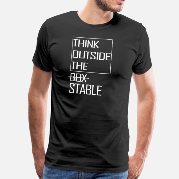 

think outside the stable t shirt men designing tee shirt round neck male cute new fashion spring pictures shirt