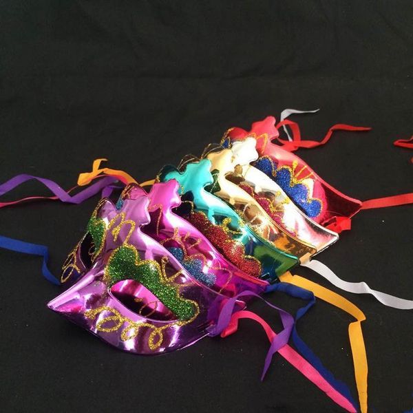 

plastic masks face party halloween party women half colour flash masquerade mask eye one glitter 6 theme eyewear options costume mas geyqsy