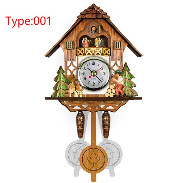 

home bird pendulum hanging wood living room decorative wall clock cuckoo