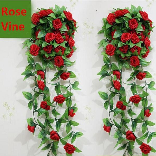 

2.4 m extra long artificial silk crimping rose flower vine wisteria garland wedding home decor rattan ing