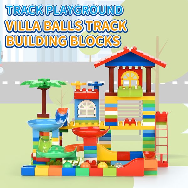 

вилла slide way building blocks marble race run воронка slide way строительные блоки модель diy building block игрушки детская игрушка подар
