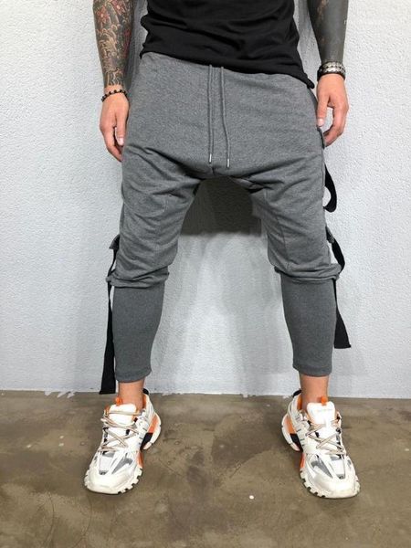 

color pocket drawstring homme clothing sports style straight casual apparel mens fashion designer casual pants solid, Black