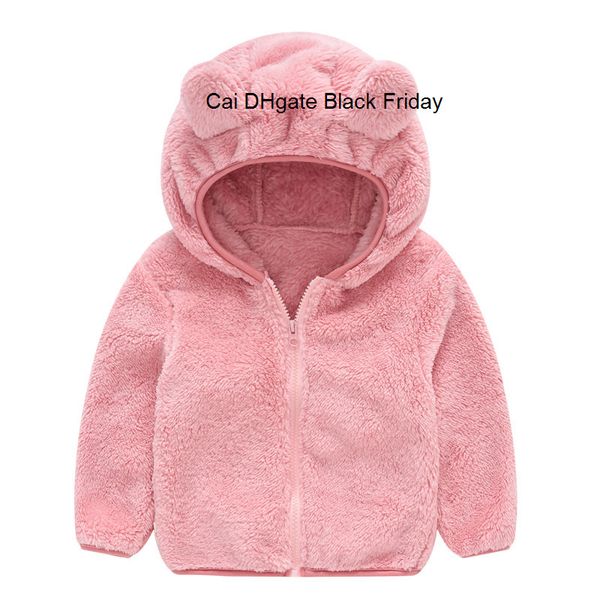 

new autumn baby boys girls coat casual kids long sleeve ear hooded zipper faux fur jackets baby solid outerwear children clothes