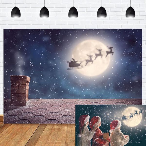 

christmas backdrop for pgraphy fairytale roof background pcall christmas reindeer night sky backdrop pbooth props