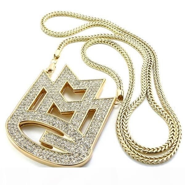 

freight 2019 new trendy figaro chain sterling jewelry new iced out maybach music group mmg pendant 36" franco hip hop necklace, Silver