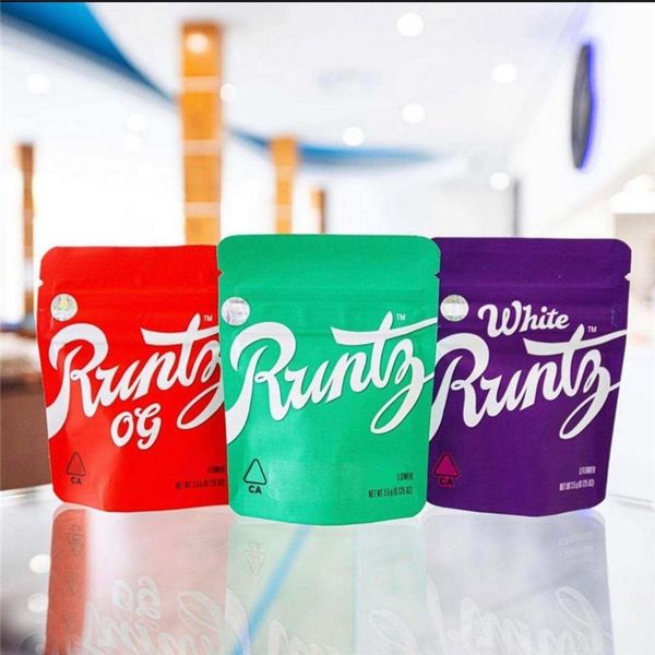 

runtz og майларовой сумки белой 3.5g фиолетовых красного cyan молния сумка 3.5g smellproof пыл защита от детей для хранения сухой травы таба