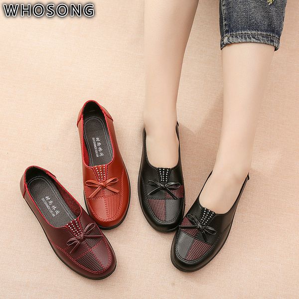 

breathable non-slip shoes women leather flats female flats spring shoes 2020 new classic women's loafers casual leather 02, Black