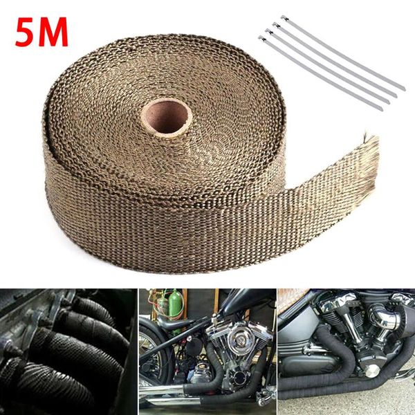 

рулон стеклоткани выпускной коллектор headers трубы жары wrap ленты два цвета 4 ties kit выхлопная труба изоляцие