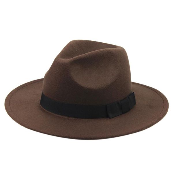 

men wool fedora panama hat women winter wide brim felt jazz cap 2020 ribbon elegan sombrero trilby cloche black warm xlia, Blue;gray