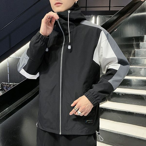 

men's trench coats 2021 winter outdoor windbreaker jacket for men, Tan;black