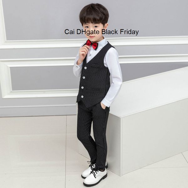 

fashion boys clothing set kids waistcoat + pants 2pcs suit set gentleman children wedding party wear formal suits kids costume