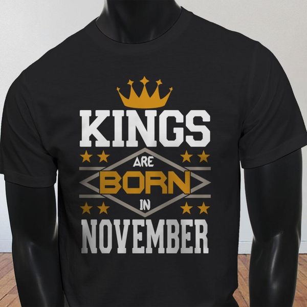 

2019 new arrival men's fashion kings born in november crown scorpio sagittarius mens black t-shirt summer tee shirt