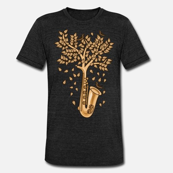 

saxophone tree instrument music jazz blues gift t shirt men personalized 100% cotton o neck letter graphic building summer style standard
