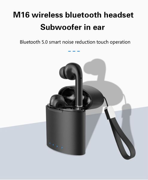 

M16 true wireless bluetooth headset noise reduction tws new 5.0 sports headset suitable for iPhone/Android and other smart phones 2 colors-