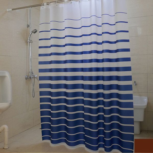 

shower curtains 1 pcs blue striped peva waterproof plastic home el bath eco-friendly room products