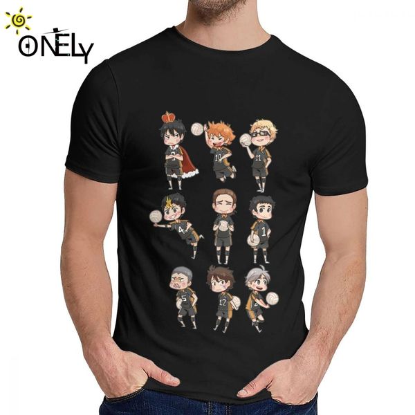 

haikyuu karasuno chibs tee fashion crewneck summer man's retro great plus size homme tee shirt