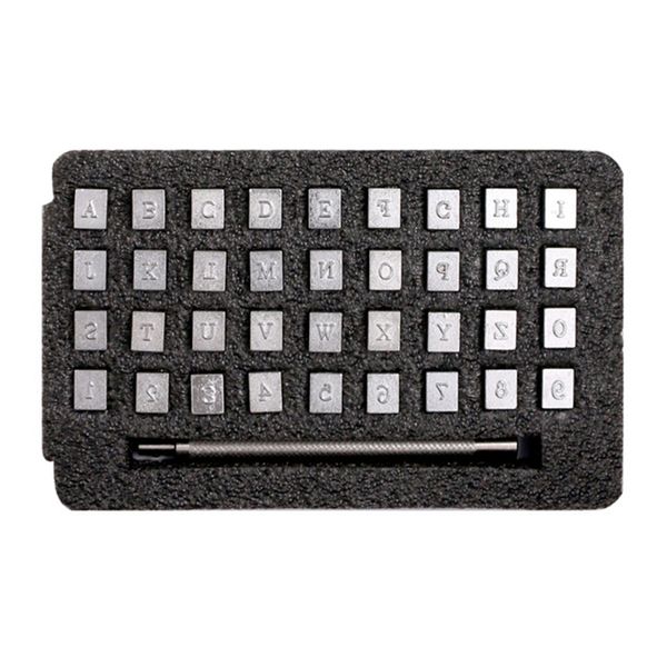 

36pcs diy a-z alphabet leather craft durable stamp punch set 0-9 numbers carving