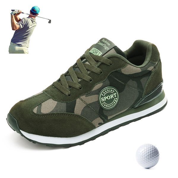 

lovers camouflage green golf shoes outdoor grass walking non-slip sneakers trend golf training men women golfing sneakers