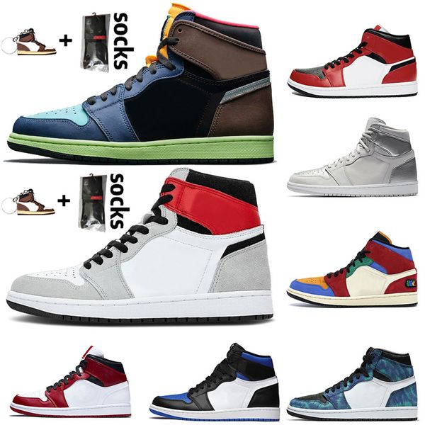 

new arrival 1s jumpman 1 basketball men women shoes high og bio hack mid light smoke grey bred toe pine green black mushroom sneakers