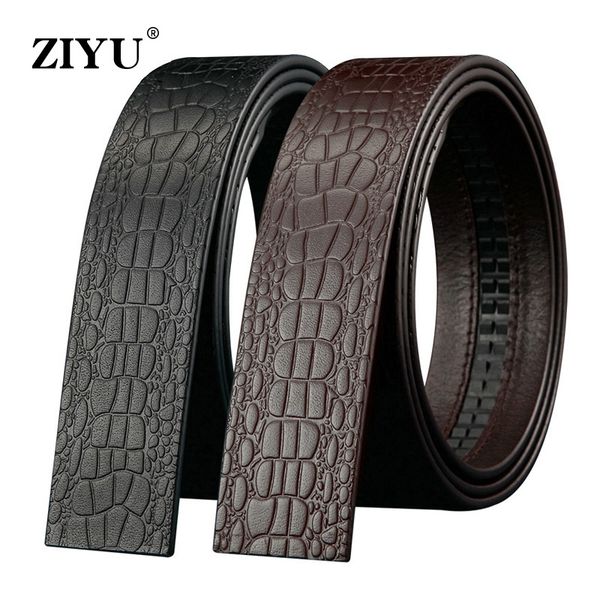 

men automatic belt without buckle men no buckle good quality genuine leather belt body strap for diy waistband male 3.5, Black;brown