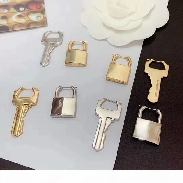 

new arrival luxury women earrings gold plated key and lock earrings jewelry for party wedding nice gift, Golden;silver