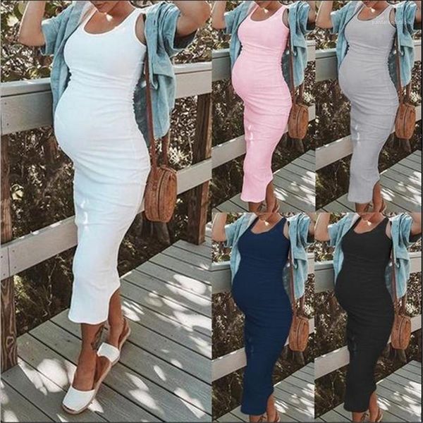 

dresses fashion sleeveless bodycon dress solid color scoop neck dresses women plus size dresses casual summer maternity, Black;gray