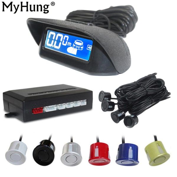 

4 sensors lcd parking sensors display monitor rearview car parking assistance backup radar system reverse radar car styling