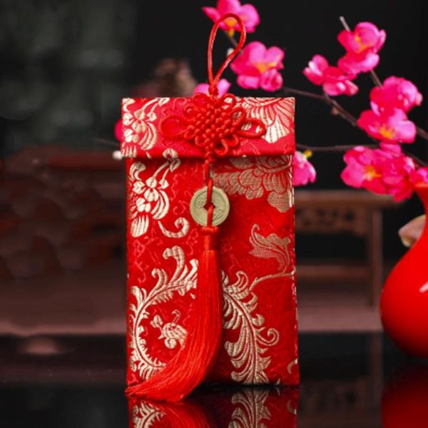 

greeting cards chinese knot dragon phoenix pattern money envelopes home decor wallet wishes brocade red