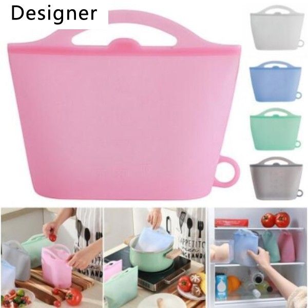 

reusable silicone food preservation bag airtight seal fresh storage container versatile cooking yp164