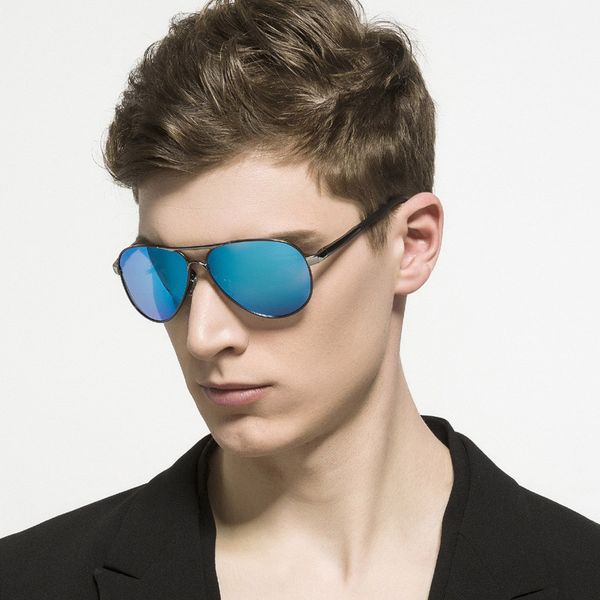 

classic mens blue coating mirror aviation sunglasses polarized men uv400 driving pilot sunglasses man outdoor goggles glasses, White;black