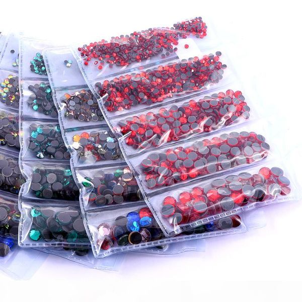 

13 colors ss4-ss20 1440pcs dmc fix rhinestones glass crystal loose beads ix rhinestones for wedding dress decoration, Black