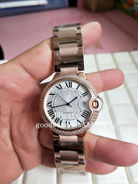 

mens we9008z3 rose gold 42mm roman numerals diamond bezel we9007z3 we9009z3 stainless steel automatic mens watch watches, Slivery;brown