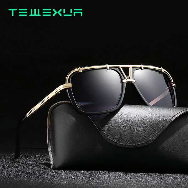 

tewexua luxury alloy men's sunglasses men polarized coating mirror glasses oculos male eyewear accessories for men uv400, White;black