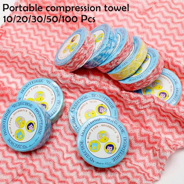 

10pcs portable travel non-woven fabric mini face care magic hand towel for outdoor sports tracvel disposable compressed towel