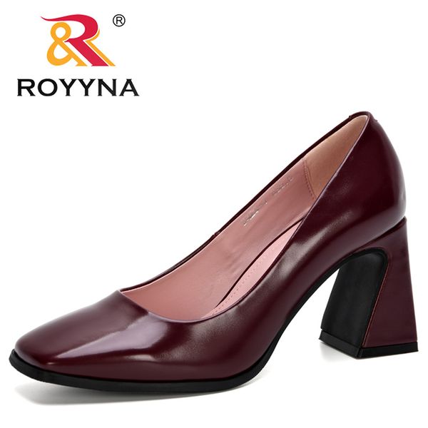 

dress shoes royyna 2021 arrival high heels square toe office work women chunky ladies pumps feminimo, Black