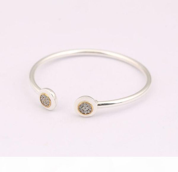 

925 silver signature открытого браслет для кристаллов женщин розового золота цветого pave clear cz подходит бусины шармов diy, Black