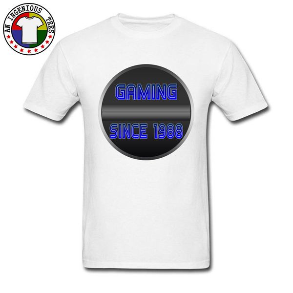 

100% cotton male retro gamer t-shirt blue logo print fashion pure cotton tees 2018 new listing male summer tee shirt