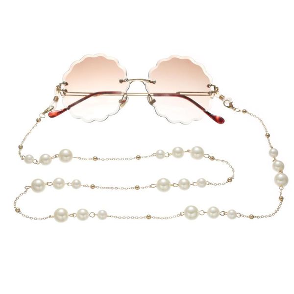 

vintage pearl beaded glasses chain necklace sunglass eyeglass holder lanyard anti-slip glasses holder rope accessories, Silver