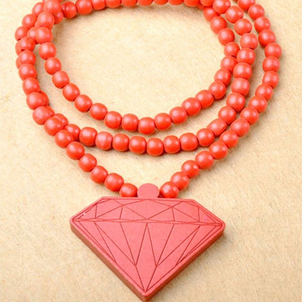 

hip hop wood pendant necklaces men rock style wooden beads long chain necklace women jewelry male party gift, Silver