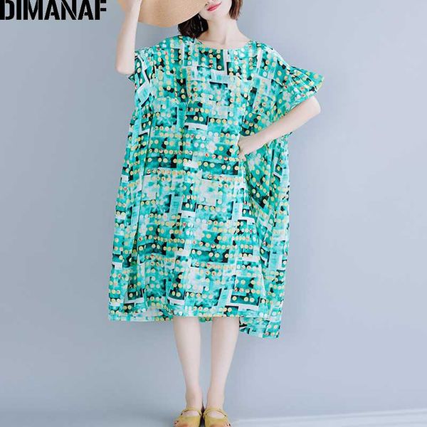 

dimanaf plus size women dress summer beach style big size lady vestidos loose casual cotton print dress 2020 female clothing new, Black;gray