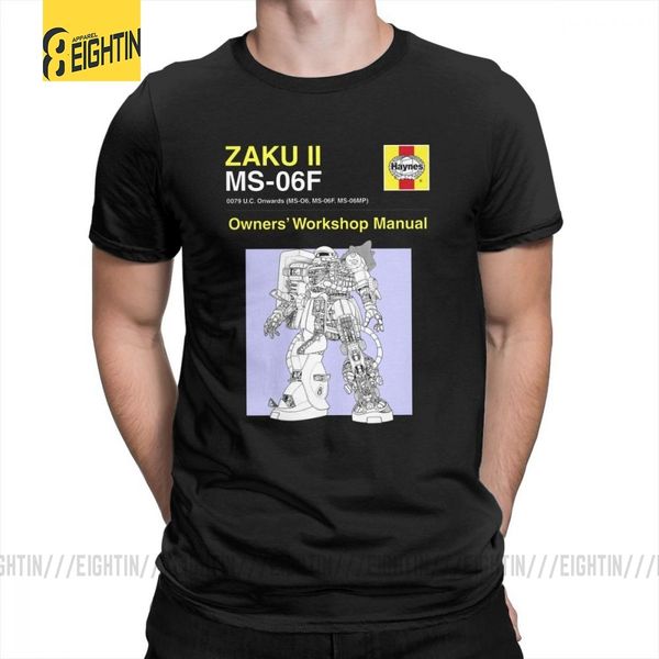 

mazinger z gundam zaku ii owner's manual t-shirts loose tee shirt new arrival t shirts pure cotton men's short sleeved o-neck