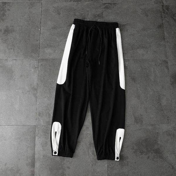 

men's pants 2020 summer new mens thin active full length trousers men casual breathable patchwork sports pants size m-2xl, Black