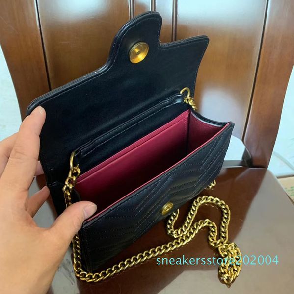 

2019 new classic leather lady messenger bags fashion love heart v wave pattern satchel women shoulder bag chain handbag purse 20cm s04