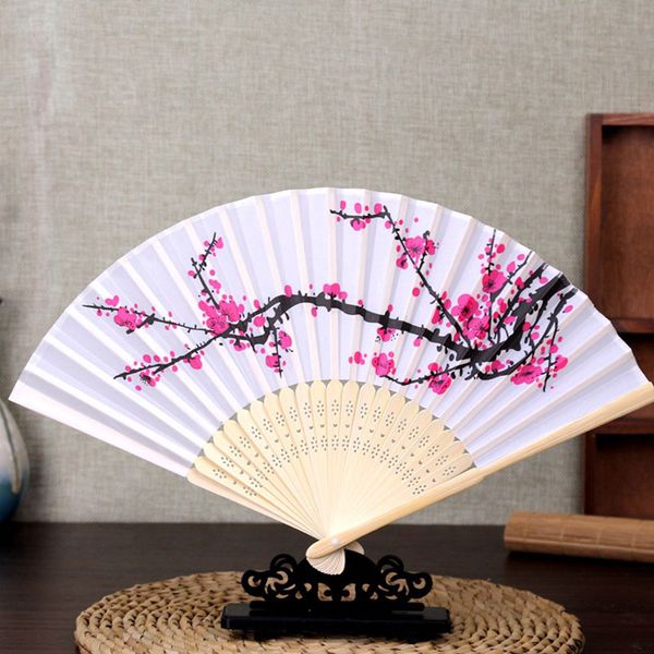 

summer supplies bamboo folding hand fan dancing fan delicate elegant wedding christmas party silk women girl