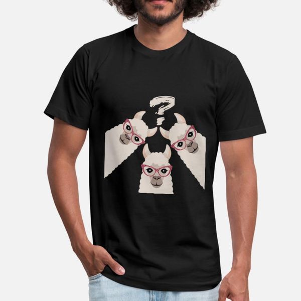

alpaca three llama alpacas question mark t shirt men customize cotton s-xxxl solid color cute funny casual summer style novelty shirt