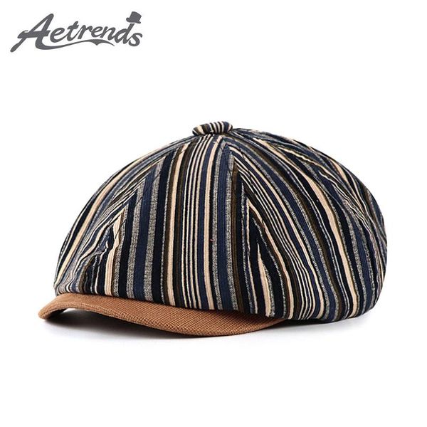 

berets [aetrends] men's casual octagonal cap spring and autumn retro sboy hat beret wild hats z-10145, Blue;gray