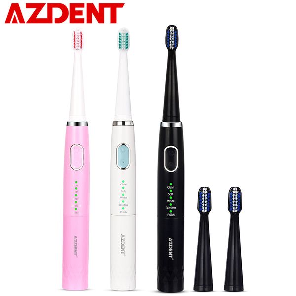 

az-4 pro sonic electric toothbrush 5 modes timer tooth brushes battery operated with 3pc replacement heads no rechargeable